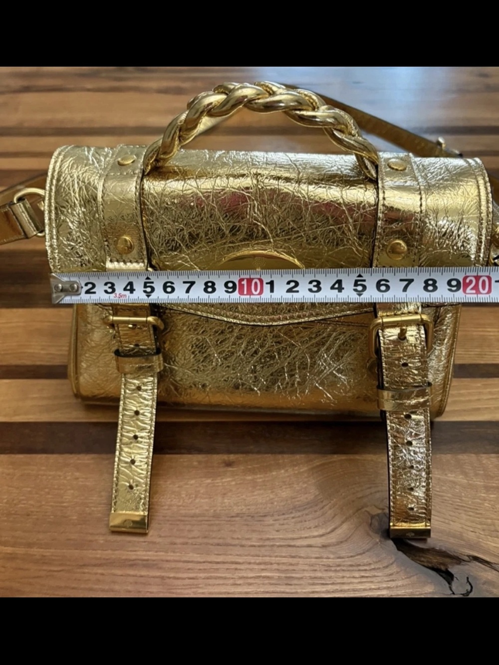 Mulberry Metallic Gold Braided-Handle Satchel - Picture 7 of 11